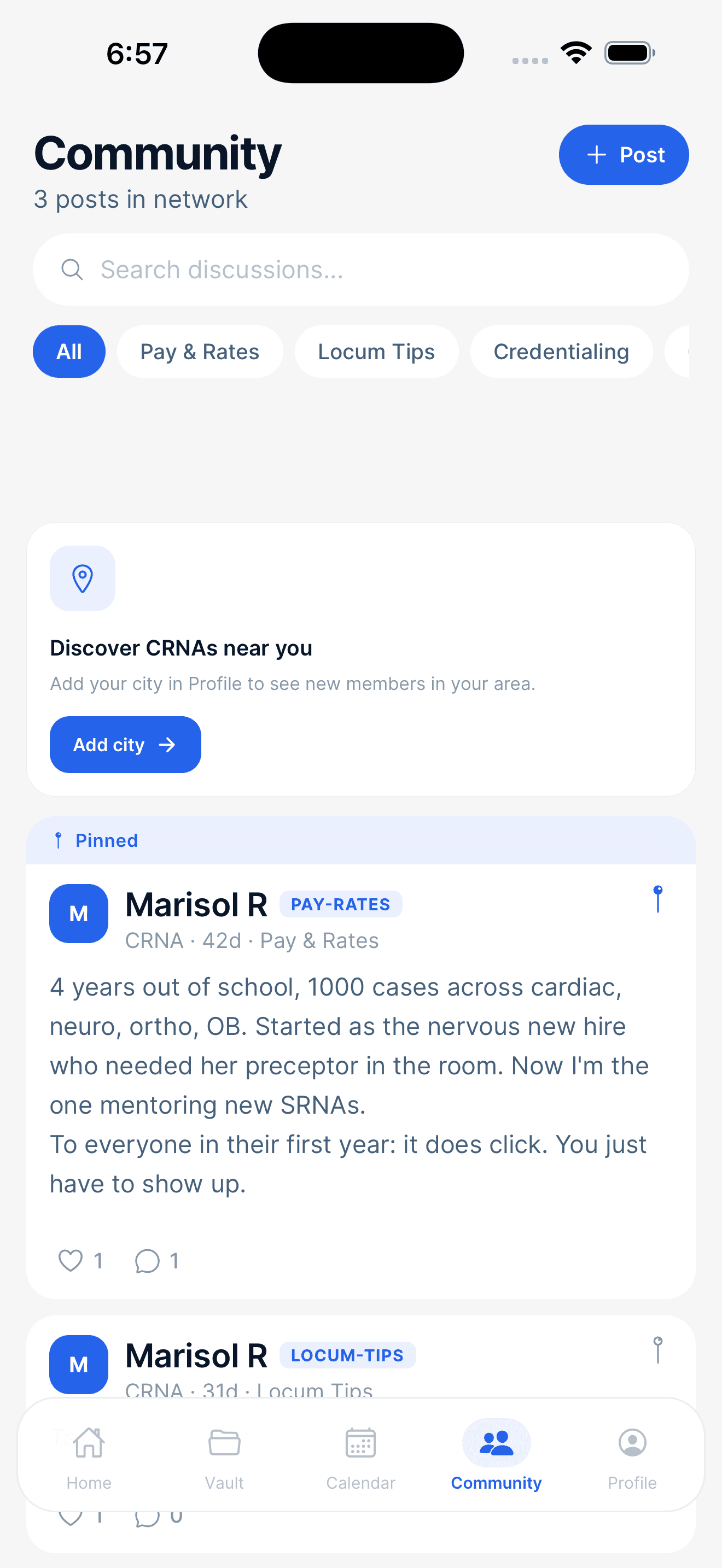 Community screen